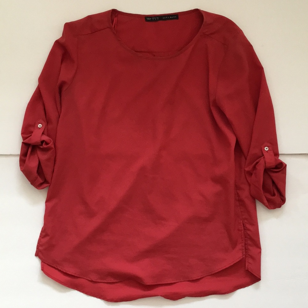 Zara tab sleeve blouse